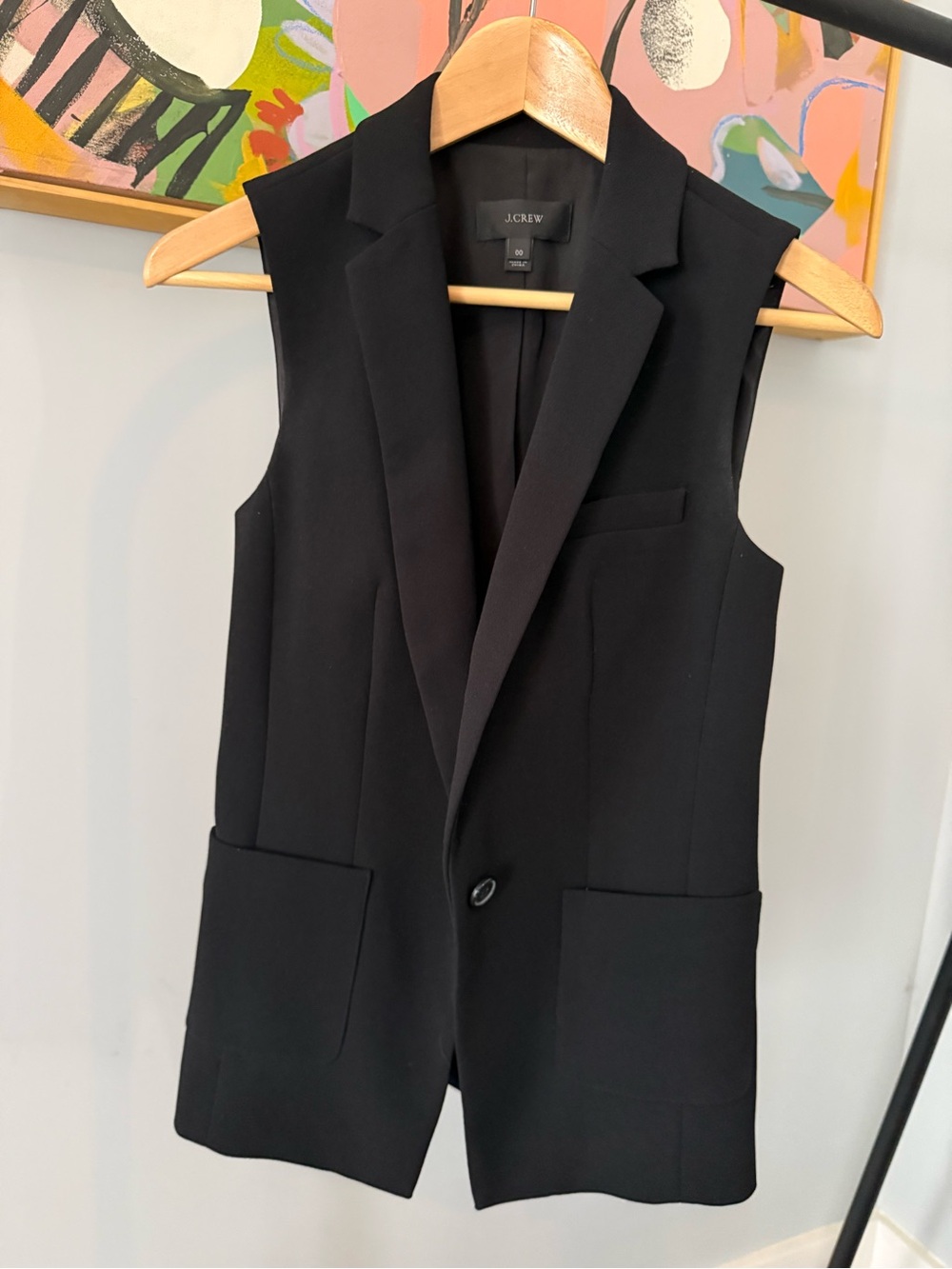 J. Crew Black Tailored Sleeveless Blazer Vest